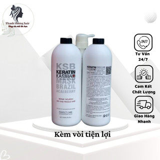 Hấp phục hồi ,kem ủ karatin kasibao ksb brazil acai thủy phân phục hồi tóc hư tổn nặng 1000ml