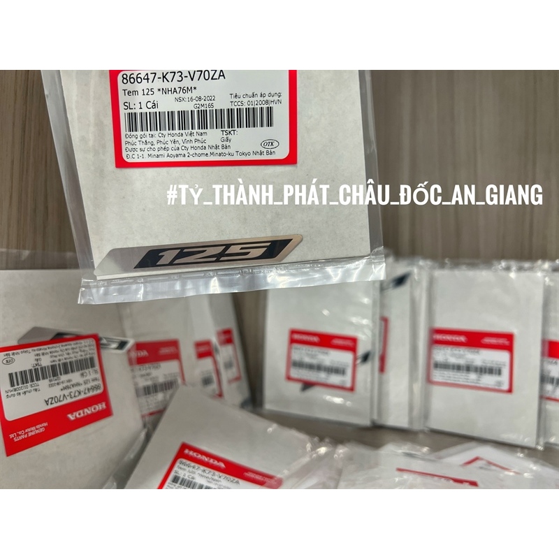 Tem số 125 Fu 19 Led ( số 125 Xi nền Đen ) ( xe Đen Nhám ) - ( 1 Miếng )