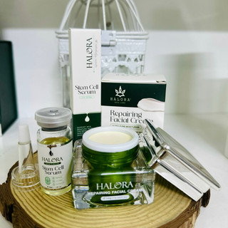 Kem dưỡng ẩm trắng da Halora [Serum tế bào gốc + Kem face dưỡng ẩm] [mẫu mới]