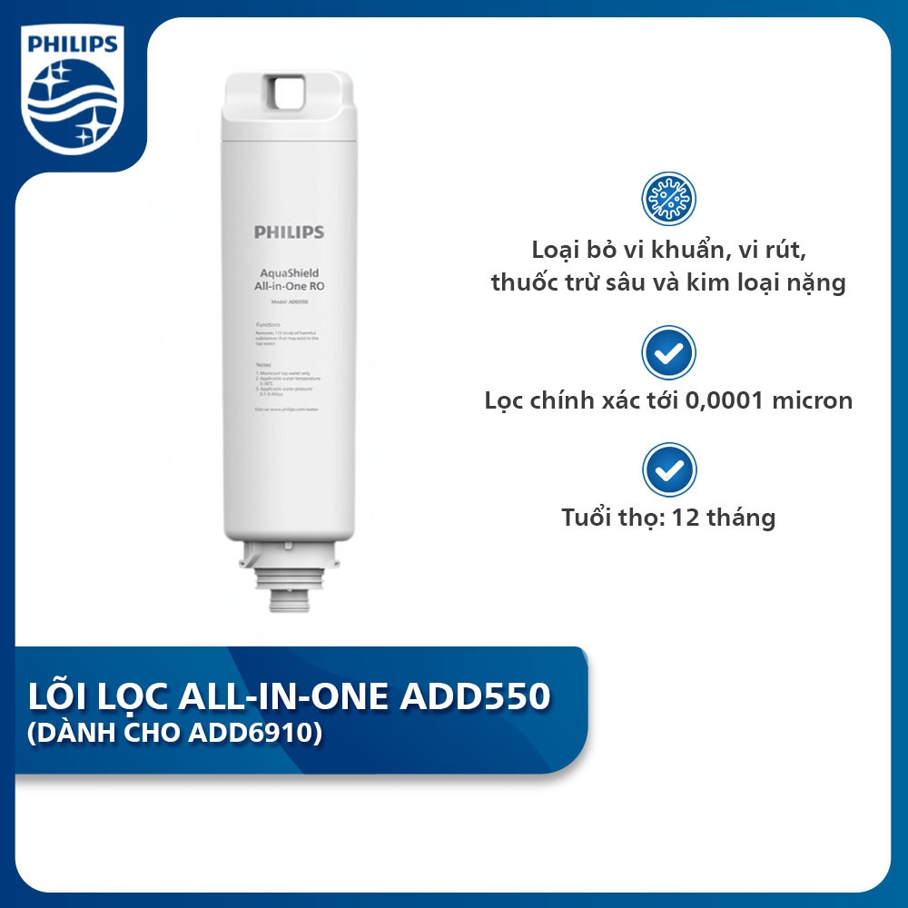 [Hàng Chính Hãng] Lõi lọc Philips All-in-One ADD550 dành cho máy lọc nước RO để bàn ADD6910 | BigBuy360 - bigbuy360.vn