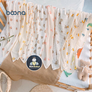  Khăn tắm xô Muslin BOONA chính hãng 2 lớp đa năng cho bé 