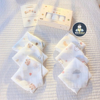 Set 5 khăn sữa sợi tre MONONA organic cotton 30x30cm cho bé sơ sinh