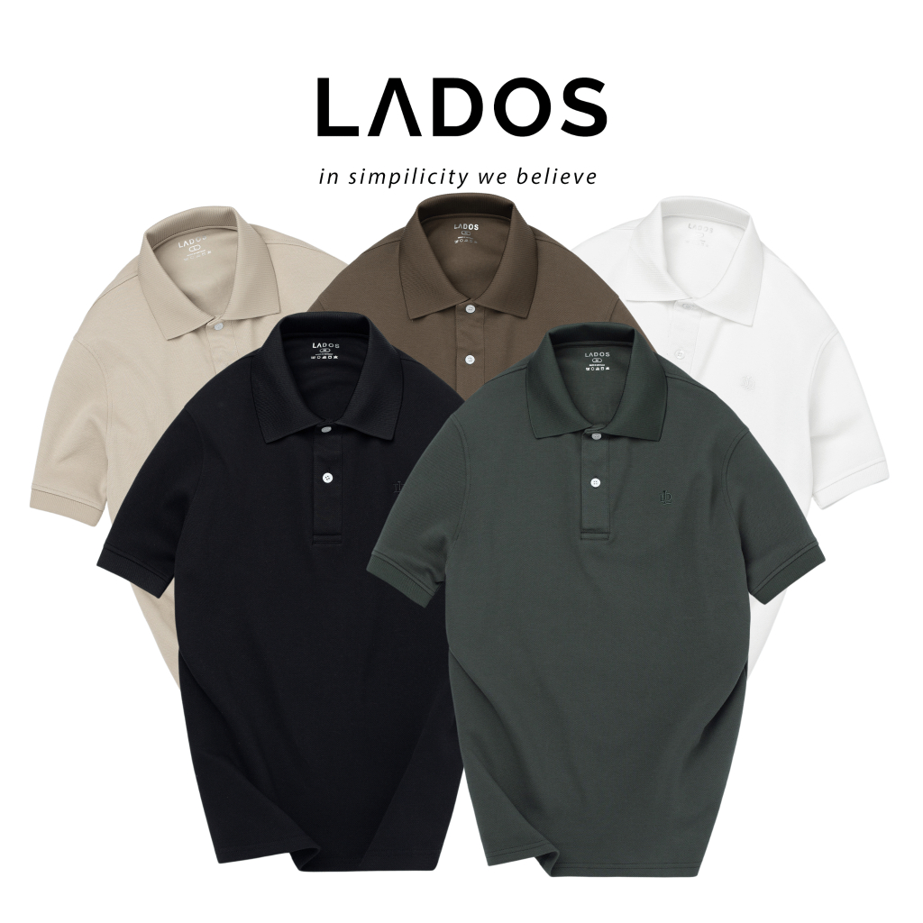 Áo Thun Polo Nam Ngắn Tay Dòng prenium LADOS-39156 Vải Cá Sấu Interlock màu trơn sang trọng phong cách Hàn Quốc