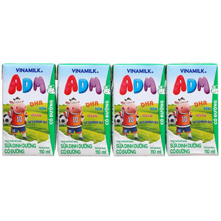 Lốc 4 hộp sữa tươi adm vinamilk hộp 110ml/180ml