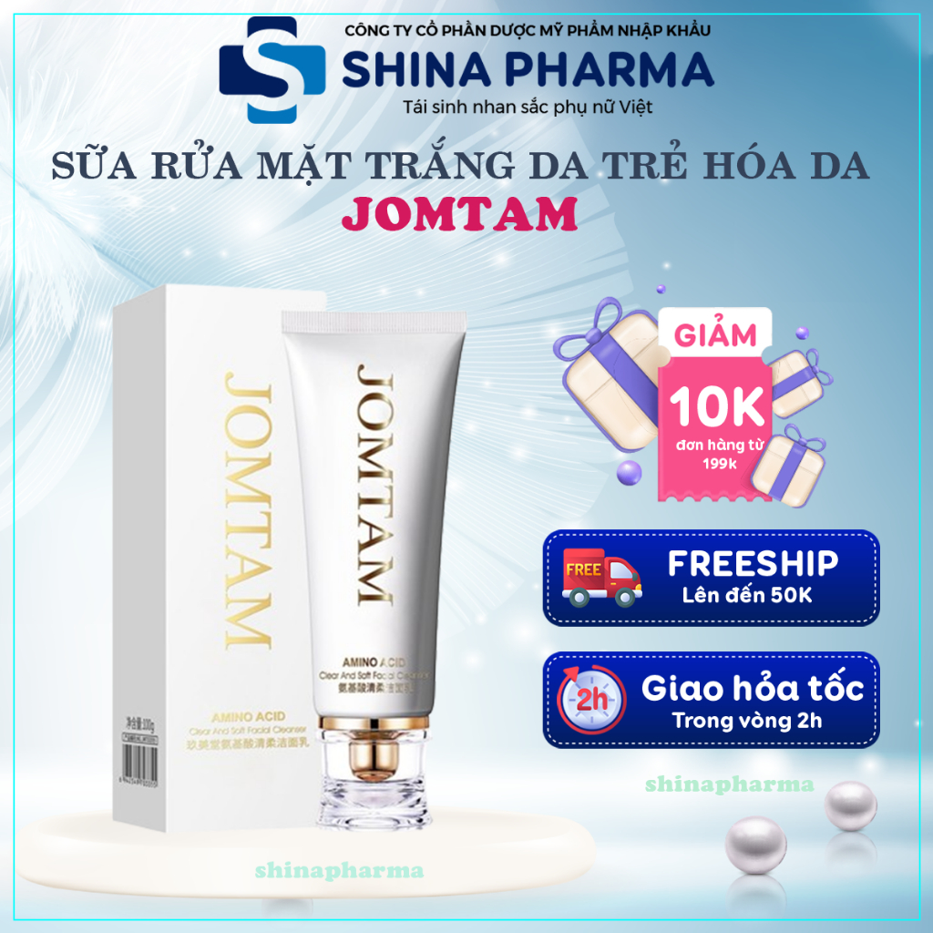 Sữa Rửa Mặt Kích Trắng Da Jomtam, Sữa Rửa Mặt Trắng Da Giảm Mụn Se Khít Lỗ Chân Lông, Làm Sạch Sâu Kiểm Soát Dầu Ẩm