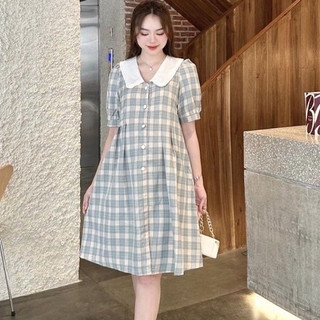 Váy bầu dáng xuông dài - đầm bầu chất đũi đẹp