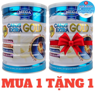 [Mua 1 tặng 1] Sữa canxi cho người già Mega Canxi Extra Gold ngừa loãng xương lon 900g, hàng chính hãng, date luôn mới