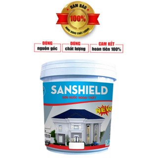 25KG sơn SANSHIELD ngoại thất chống rêu mốc, bong tróc, hạn chế thấm nước, bến màu