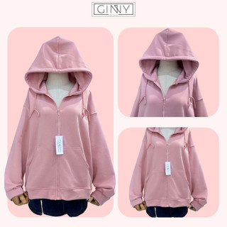Áo khoác Hoodie Zip thun CC Alina TL-09 Trendy | Chống Nắng, Có Túi Trong, Nón Rộng Form Rộng chuẩn Ulza | GinHouse Shop