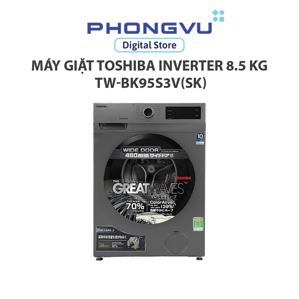 [Shopee - Lắp đặt 0Đ HN HCM] Máy giặt Toshiba Inverter 8.5 kg TW-BK95S3V(SK) - Bảo hành 24 tháng