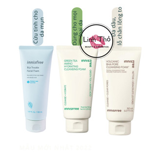 Sữa Rửa Mặt Tro Núi Lửa Innisfree Green tea - Bija Trouble - Apple seed- Jeju Volcanic Pore Cleansing Foam Ex 150ml