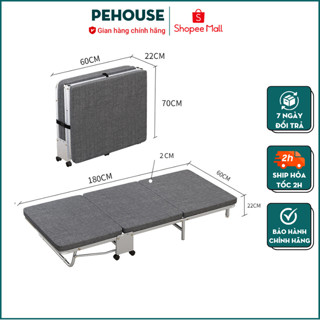 Giường gấp gọn Giường ngủ trưa văn phòng thông minh PeHouse có lót gỗ và đệm khung kim loại tĩnh điện chắc chắn Pehouse