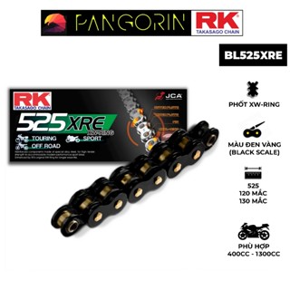 Sên xe phân khối lớn RK Takasago Chain mã BL-525-XRE, màu Đen Vàng, phốt cao su XW-ring, kích thước 525