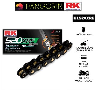 Sên xe phân khối lớn RK Takasago Chain mã BL-520-XRE, màu Đen Vàng, phốt cao su XW-ring, kích thước 520