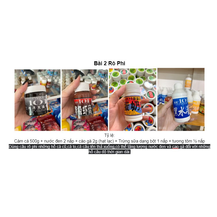 Combo bộ hương liệu câu cá rô phi cũ, cá to, mồi câu cá rô phi