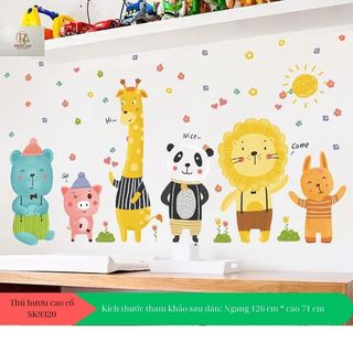 Decal dán tường thú huơu cao cổ SK9320