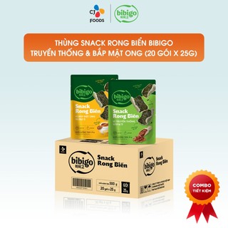 Thùng Snack rong biển Bibigo vị Truyền thống/ Mật ong Bắp/ Bắp Phô mai