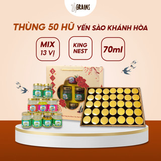 Yến chưng sẵn kingnest yến sào khánh hòa 50 hũ 70ml 13 vị 39% yến tươi cao cấp nguyên chất đậm đặc bổ dưỡng -24grains