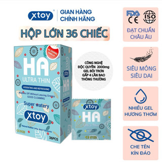 Bao cao su XTOY siêu mỏng 001, nhiều gel, yêu dài lâu, dưỡng chất Hyaluronic Acid làm se khít - Hộp 10 bcs