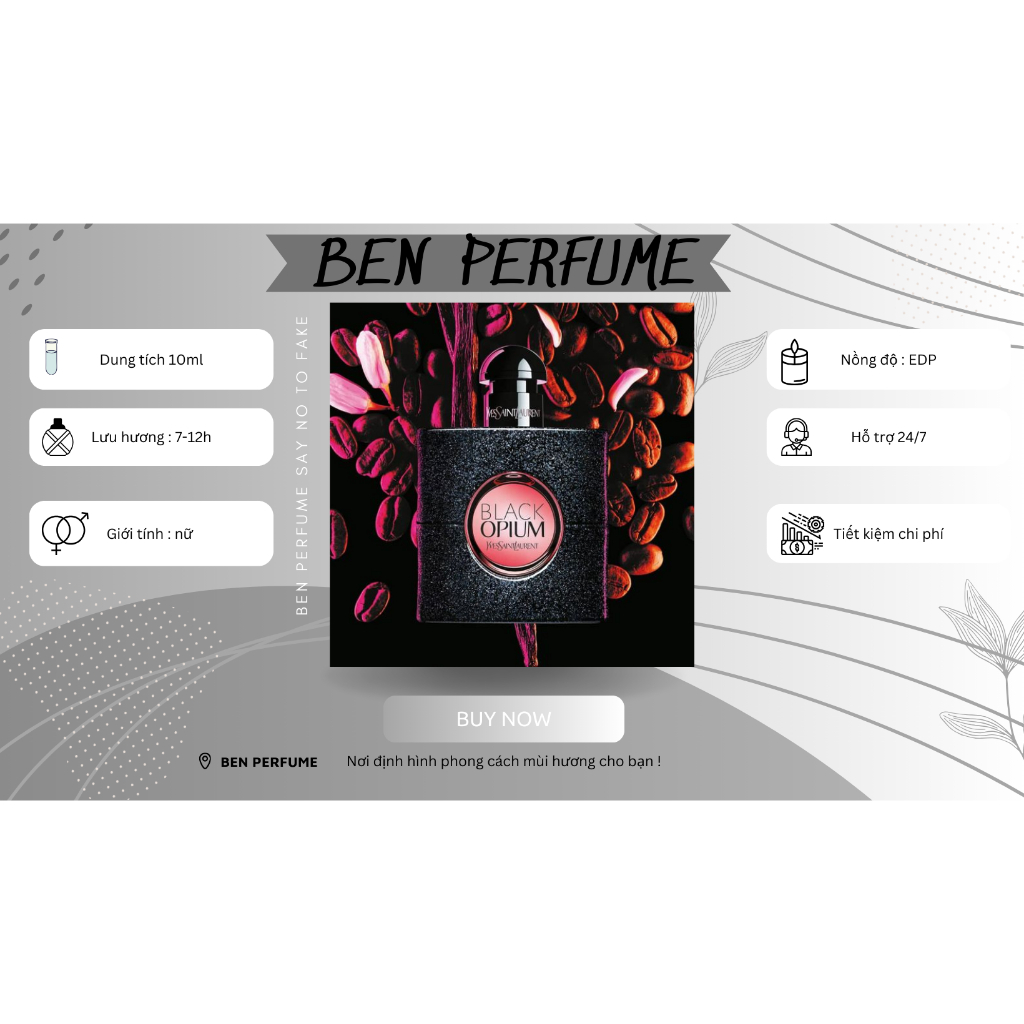 [CHIẾT 10M] NƯỚC HOA CHÍNH HÃNG BLACK OPIUM EDP quyến rũ, huyền bí