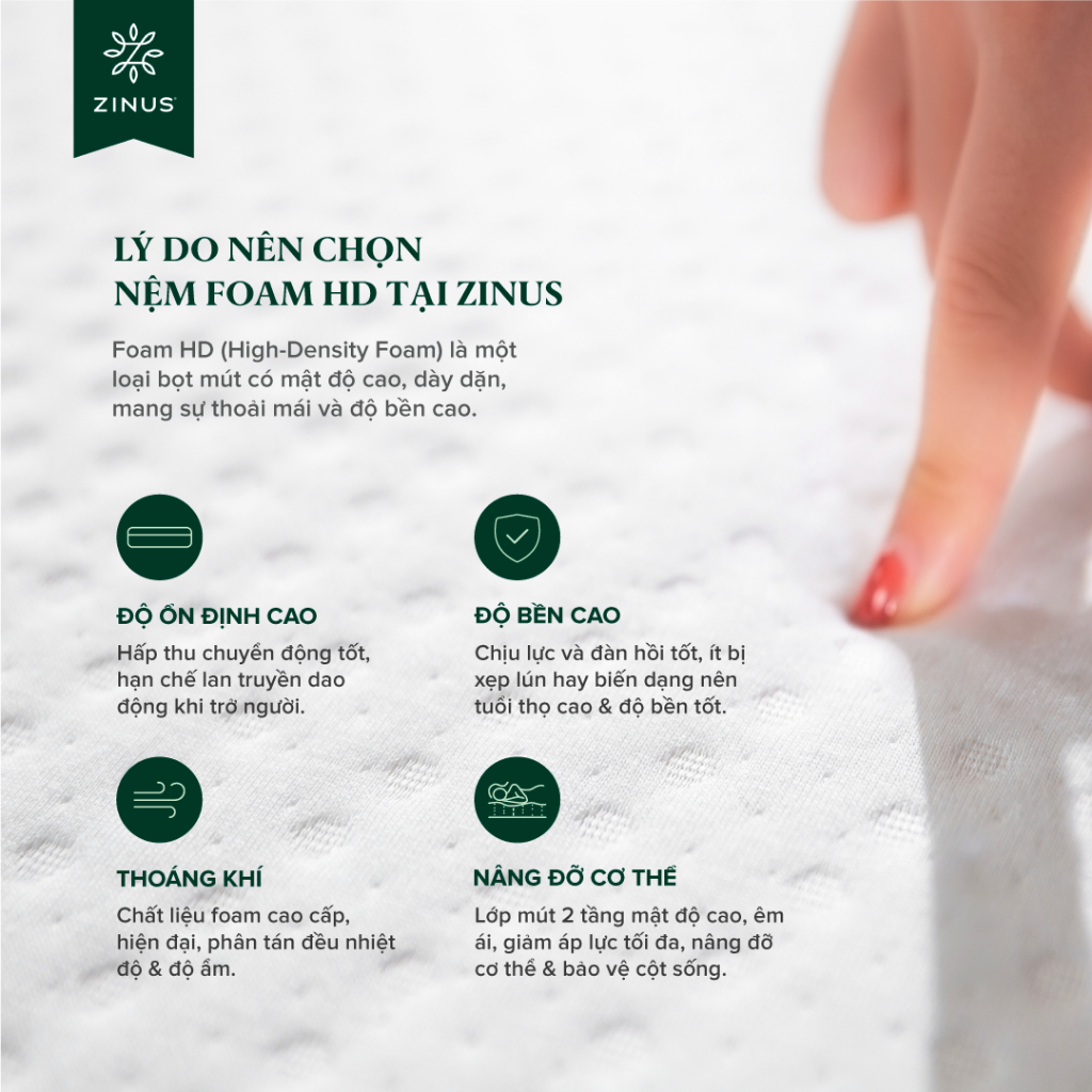 Nệm HD Foam 12cm Zinus - 5in Foam Mattress Extra | BigBuy360 - bigbuy360.vn