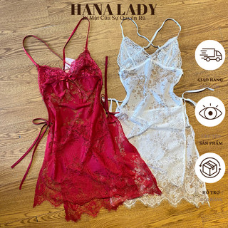 Váy ngủ sexy, đầm ngủ 2 dây ren cho nữ quyến rũ gợi cảm hở lưng VN428