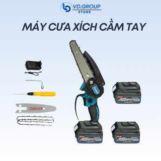 Máy cưa xích cầm tay dùng pin makita pin 10 cell - máy cưa gỗ lõi đồng cao cấp -vd.store