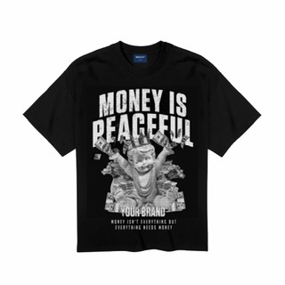 Áo thun local brand cổ tròn Uncle M cotton 100% nam nữ Unisex in lụa trame - Dollar tee