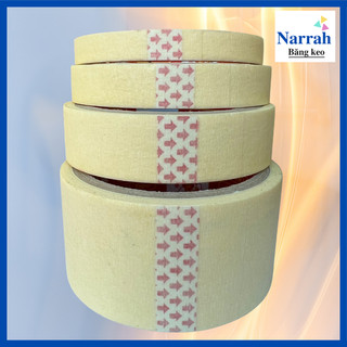 Cuộn băng keo giấy chặn màu, băng dính giấy che sơn đầy đủ size 1,2cm - 1,6cm - 2,4cm - 4,8cm