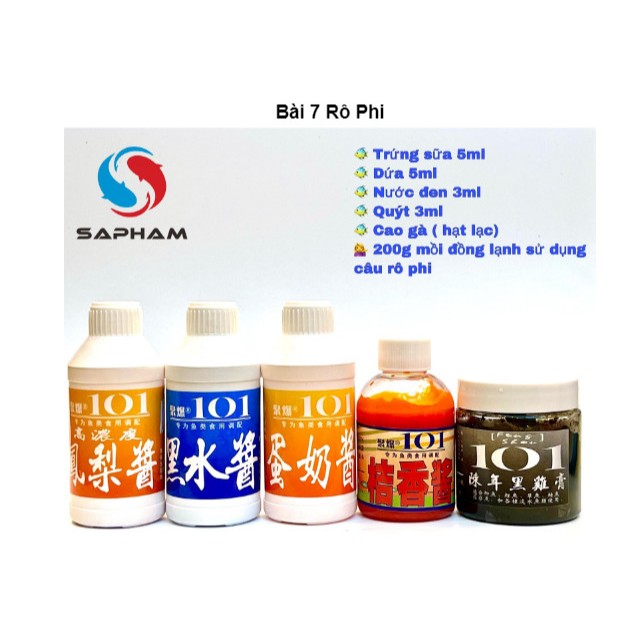 Combo bộ hương liệu 101 câu cá rô phi, bài mồi câu cá rô phi