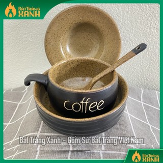 Giá xưởng bộ cốc ly tách hâm nóng cafe gốm sứ bát tràng - cốc uống cafe, ly uống cafe, bộ hâm nóng cà phê