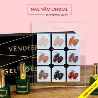 Set sơn gel thạch cao cấp 9 màu Vendeeni mã A41 tặng kèm bảng màu