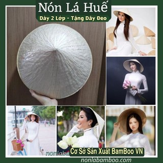 Nón lá huế dày 2 lớp nón lá việt nam trắng size 40-42cm nón huế truyền thống người lớn đội