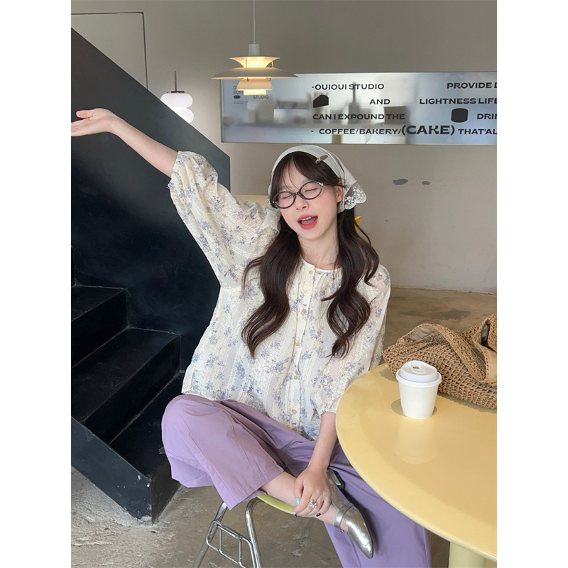 Áo Babydoll Hoa Tím (sẵn)