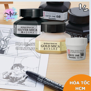 Mực vẽ Manga , Mực bút chấm mực Kuretake Sumi / Black / White / gold / silver