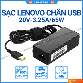 Sạc Laptop Lenovo 20V 3.25A 65W Chân Vuông USB Dùng Cho Lenovo T440 g40-70 g50-70 G500 T540 G400 G410 G500 X240 X250