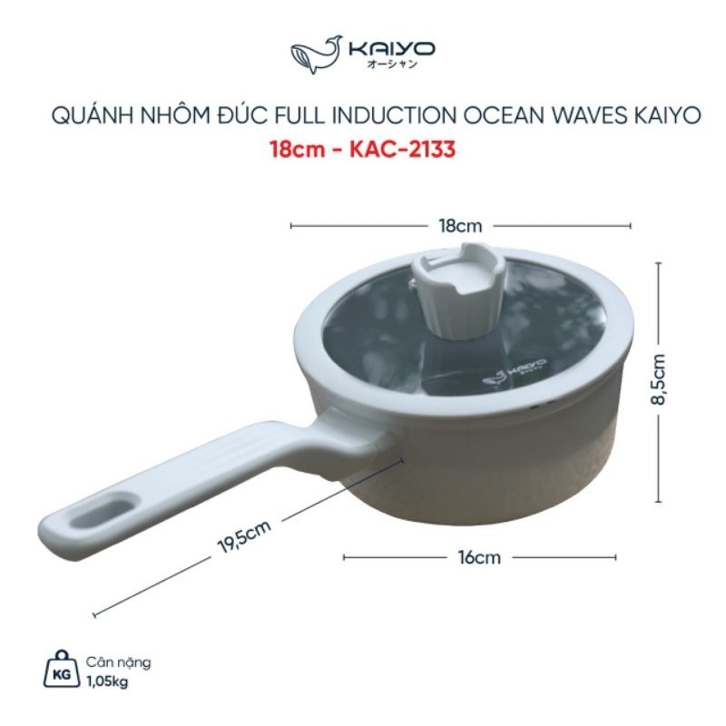 Quánh nhôm đúc full induction Oceanwave Kaiyo 18cm