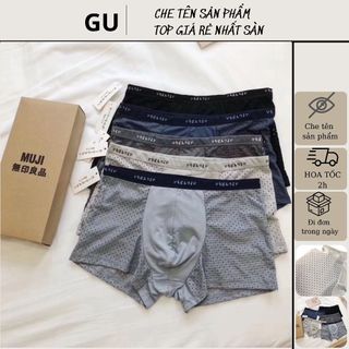 Hộp 5 quần lót nam đùi, sịp đùi nam, quần sịp muji thông hơi xuất nhật cao cấp