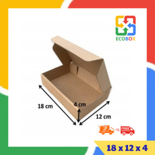 ECOBOX - 18x12x4 COMBO 100 Hộp Carton Nắp Gài