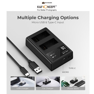 Pin máy ảnh K&F CONCEPT LP-E8 | 2 Pin 1 Sạc KF28.0027