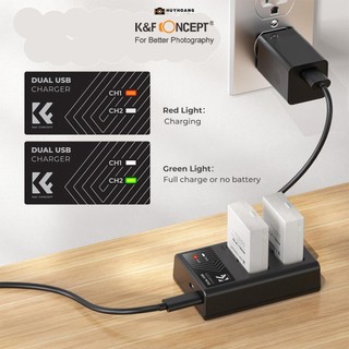 Pin máy ảnh K&F CONCEPT LP-E8 | 2 Pin 1 Sạc KF28.0027