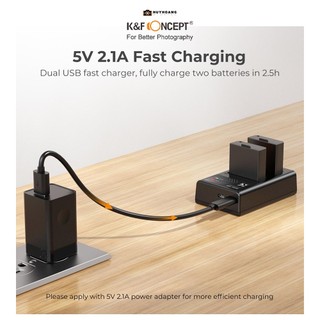 Pin máy ảnh K&F CONCEPT LP-E10 | 2 Pin 1 Sạc