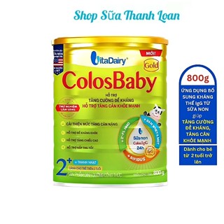 [HSD T6-2027] [Quét Mã QR Tích Xu] Sữa Bột Vitadairy ColosBaby Gold 2+ 800g Vị Thanh Nhạt.