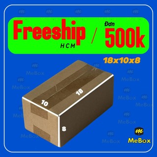 thùng carton đóng hàng 18x10x8 bộ 100 trơn không in