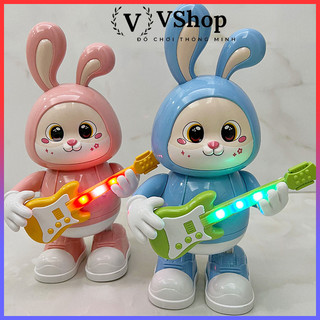 Đồ chơi thỏ đánh đàn guitar có nhạc có đèn vui nhộn cho bé