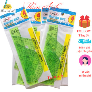 Bộ 4 cây thước dẻo winq t-140, bộ 4 thước vẽ kỹ thuật winq t-140