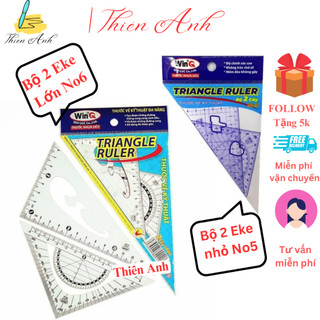 Bộ 2 cây thước dẻo Eke đo góc WinQ lớn nhỏ , thước đo góc WinQ lớn - nhỏ, thước eke