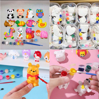 Bộ tô tượng thạch cao cho bé tặng kèm màu và cọ set tượng mini hình dáng dễ thương