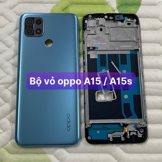 bộ vỏ oppo A15 / A15s kèm khay sim,phím,kính camera