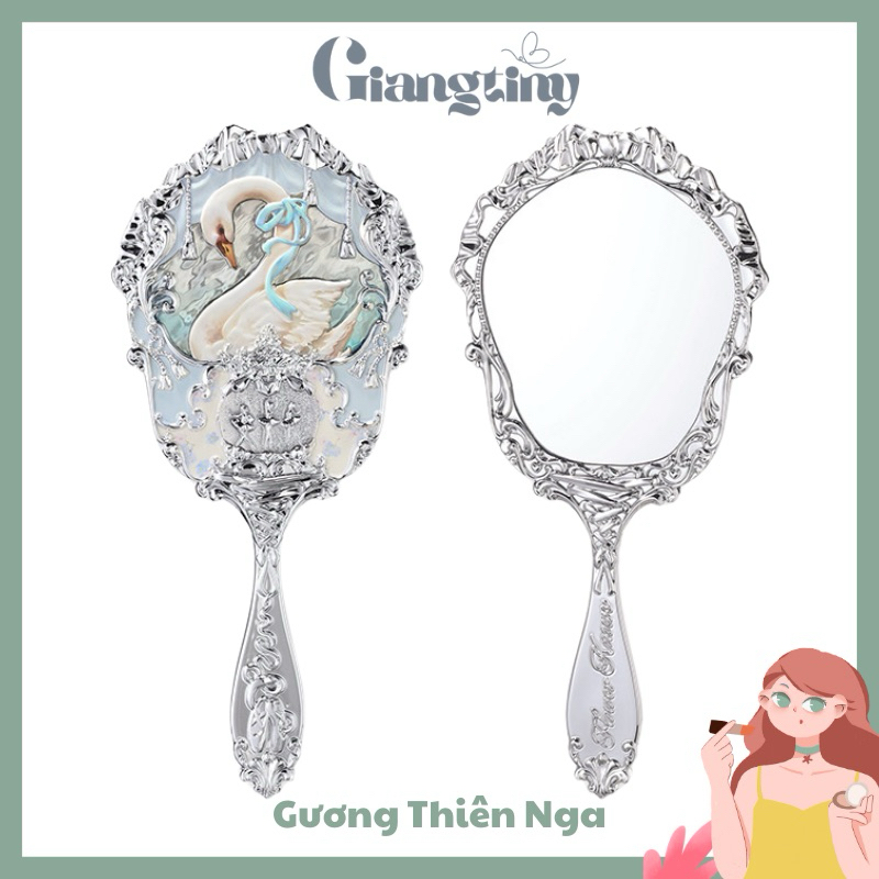 [Sẵn - Flower Knows] Gương Cầm Tay Flower Knows Swan Ballet Thiên Nga